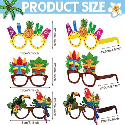 Vinsot 32 Pack Hawaiian Paper Glasses for Beach Parties