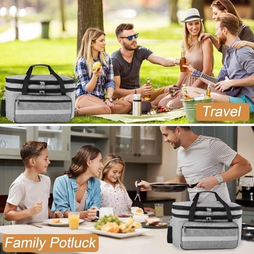 Double Layer Slow Cooker Carrying Bag for 6-8 Quart Crock Pot