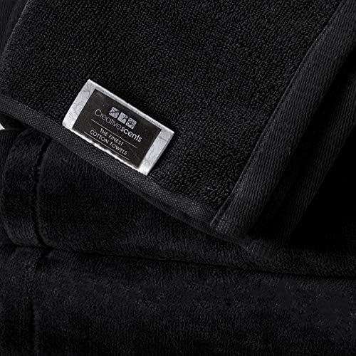 Creative Scents Cotton Fingertip Towels Set Black 4 Pack