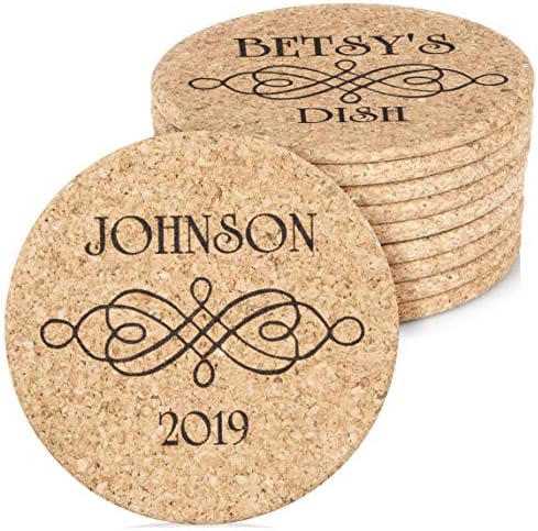 Custom Catch Personalized Cork Trivet Gift - 2 Trivets 7 Inch