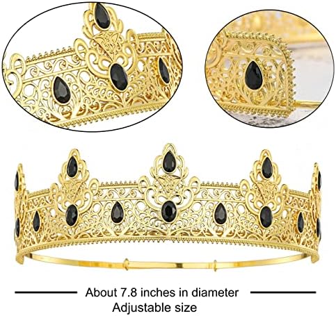 Birthday King Crown and Sash for Men - Gold Design