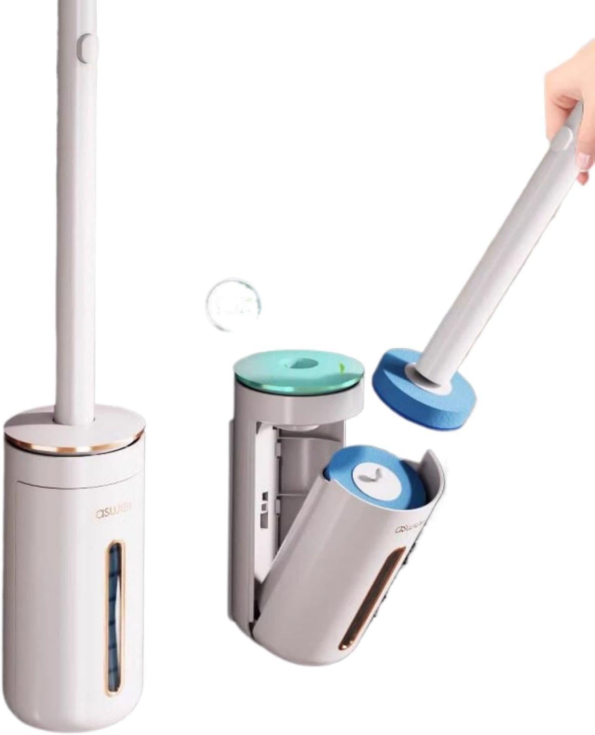 Fangool Throwing Toilet Brush for Home Use Replaceable Head Wall-Mounted