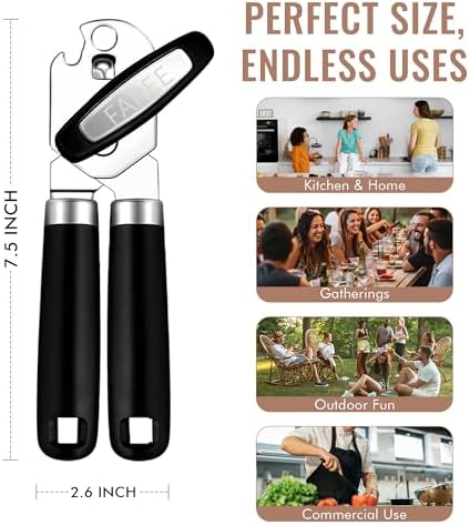 FAREE 3-in-1 Can Opener Manual with Magnet and Bottle Opener