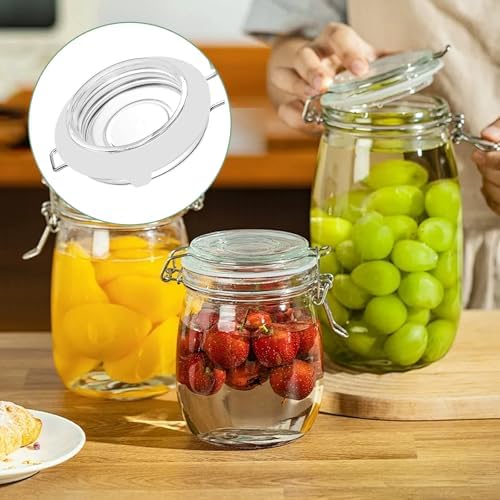6PCS Silicone Jar Gaskets 375 White Orange Airtight Leakproof Seals