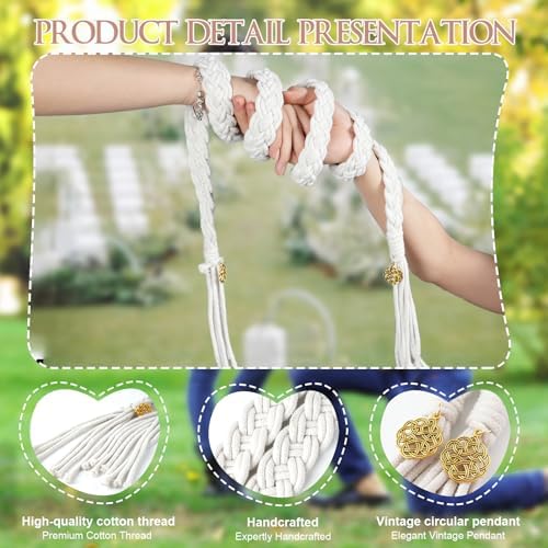 ESNOY Wedding Lasso Rope with Pendants Traditional Celtic Style White