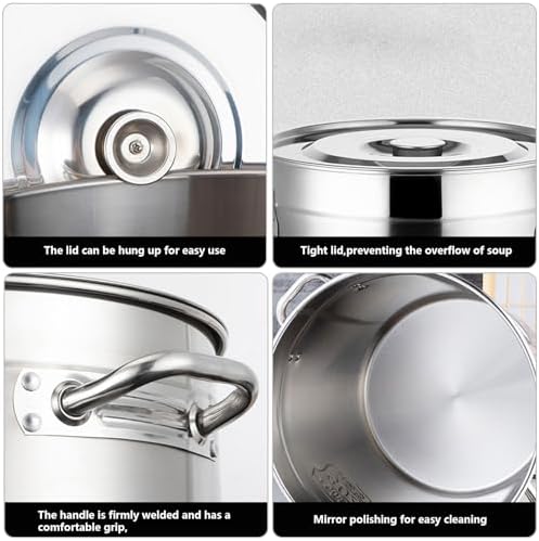 AIZYR 6L Stainless Steel Stockpot with Steel Lid