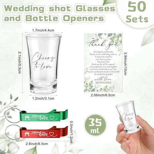 200 Pcs Wedding Favors Set with Shot Glasses and Bottle Openers
