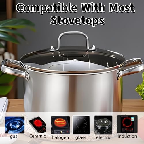 6-Quart Stainless Steel Stockpot with Tempered Glass Lid