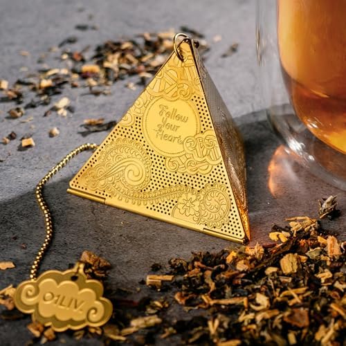 Loose Leaf Tea Infuser Pyramid Shape - Gold