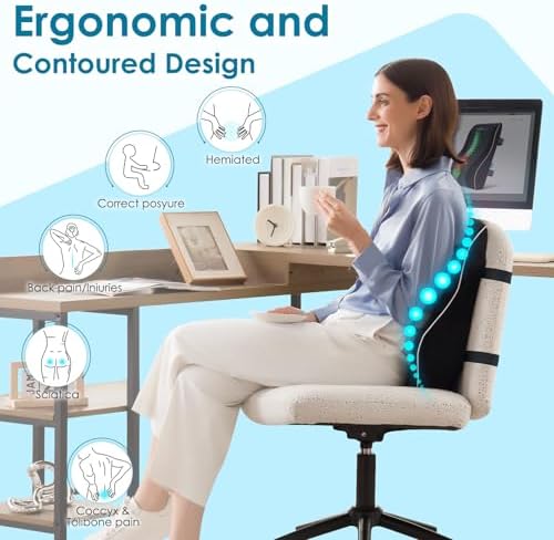 Niceeday Lumbar Support Pillow for Office Chair and Car Back Relief