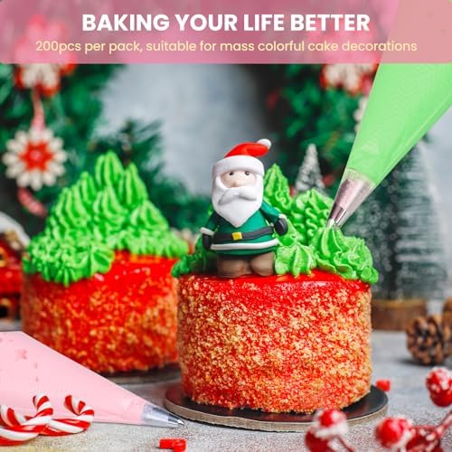 Firstake 200pcs 12 Inch Piping Bags for Decorating