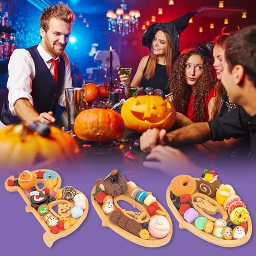 3 Piece Wooden Halloween Charcuterie Board with 14 Balloons