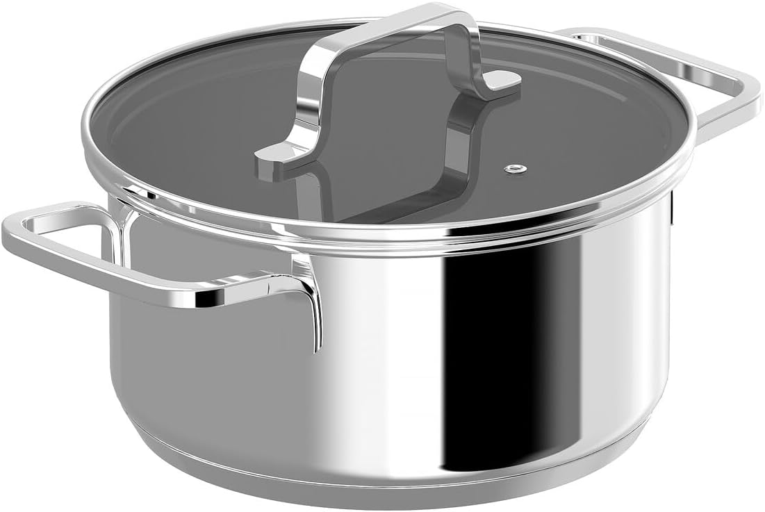 Berghoff 725in Stockpot with Glass Lid and Comfort-Grip Handle