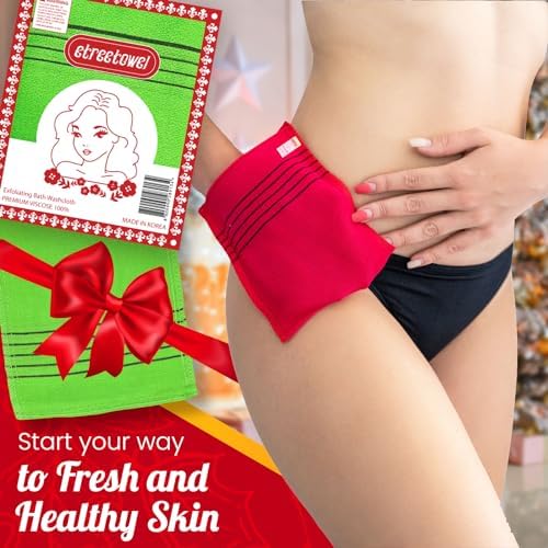 Anti-Shrink Korean Exfoliating Bath Mitt Scrub Washcloth 6 Pack