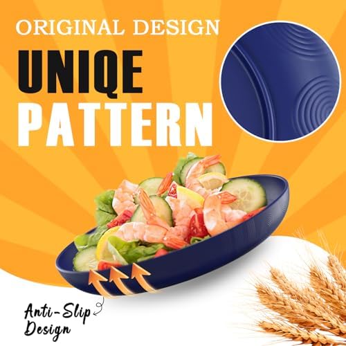Wheat Straw Dinner Plates Set of 8 Unbreakable Deep Plates 10 Inch