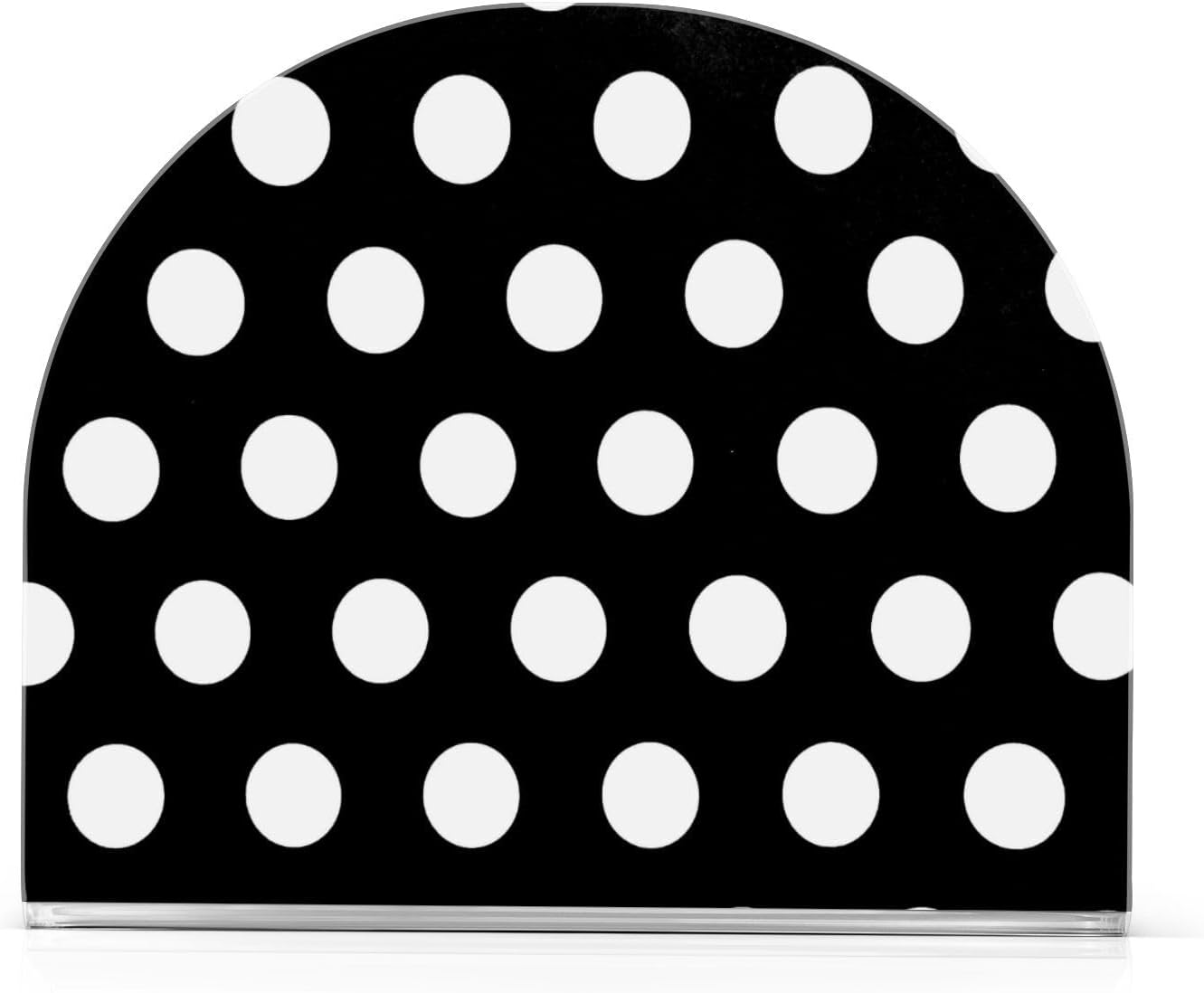 Caikeny Napkin Holder Black White Polka Dot Acrylic