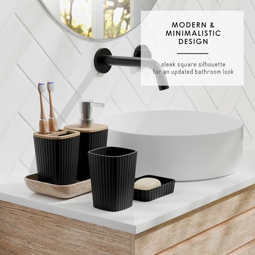 Clara Clark Bathroom Accessories Set - 20PC Black Set