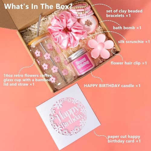 Cute Daisy Aesthetic Glass Cups 7pcs Birthday Gift Set