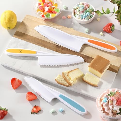 Toddler Knife Set with Serrated Edges for Safe Kids Cooking