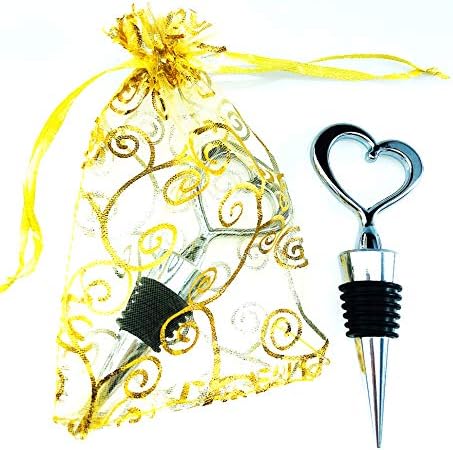 WeddParty 24 Pcs Heart Wine Stopper Gift