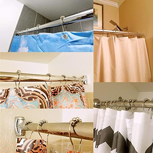 Uigos Chrome Shower Curtain Hooks Set of 12