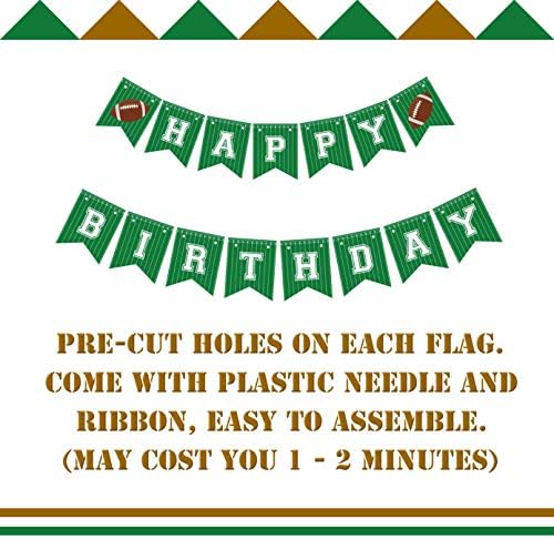 Football Birthday Banner Happy Bday Party Decoration