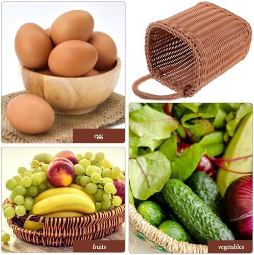 2pcs Square Woven Hanging Basket Set for Kitchen Living Room Storage