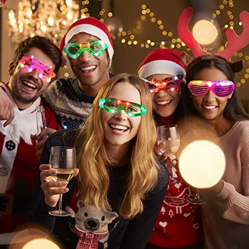 21 Pcs LED Glasses 7 Shapes Party Favor for Kids Adults