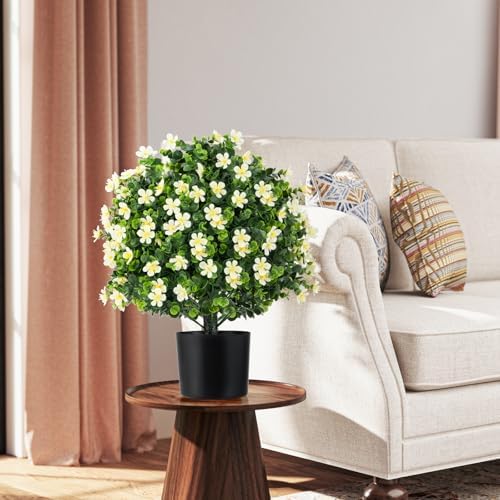 Goplus 215 Inch Artificial Boxwood Topiary Ball Tree Set of 2