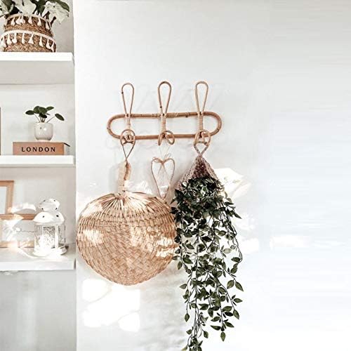 Rattan Wall Hooks Kids Garments Organizer Rack