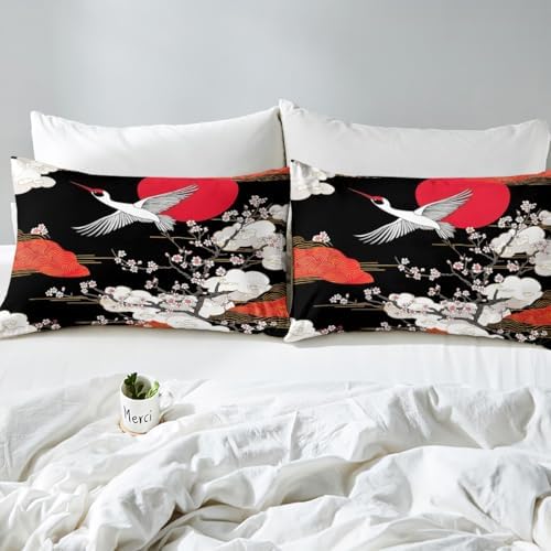 Feelyou Cherry Blossom Duvet Cover Set King Size