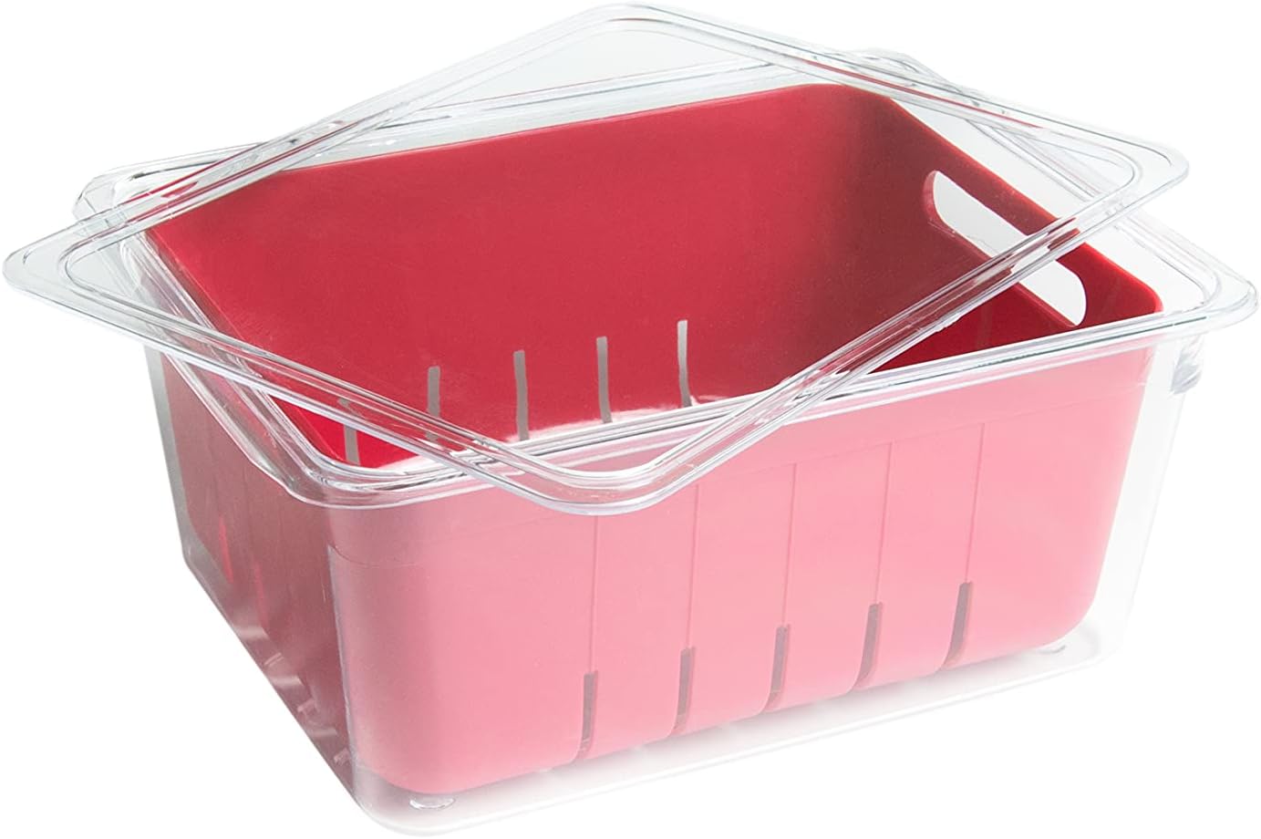 Kitchen Spaces KSCB12-AMZ Red Clear Stackable Colander Bin