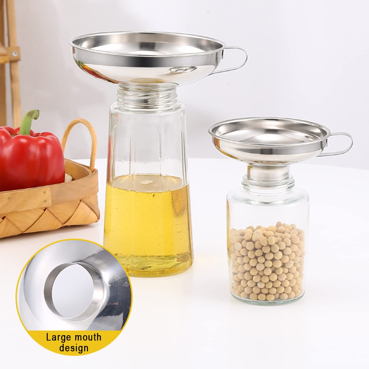 CADAVO Stainless Steel Canning Funnel for Mason Jars