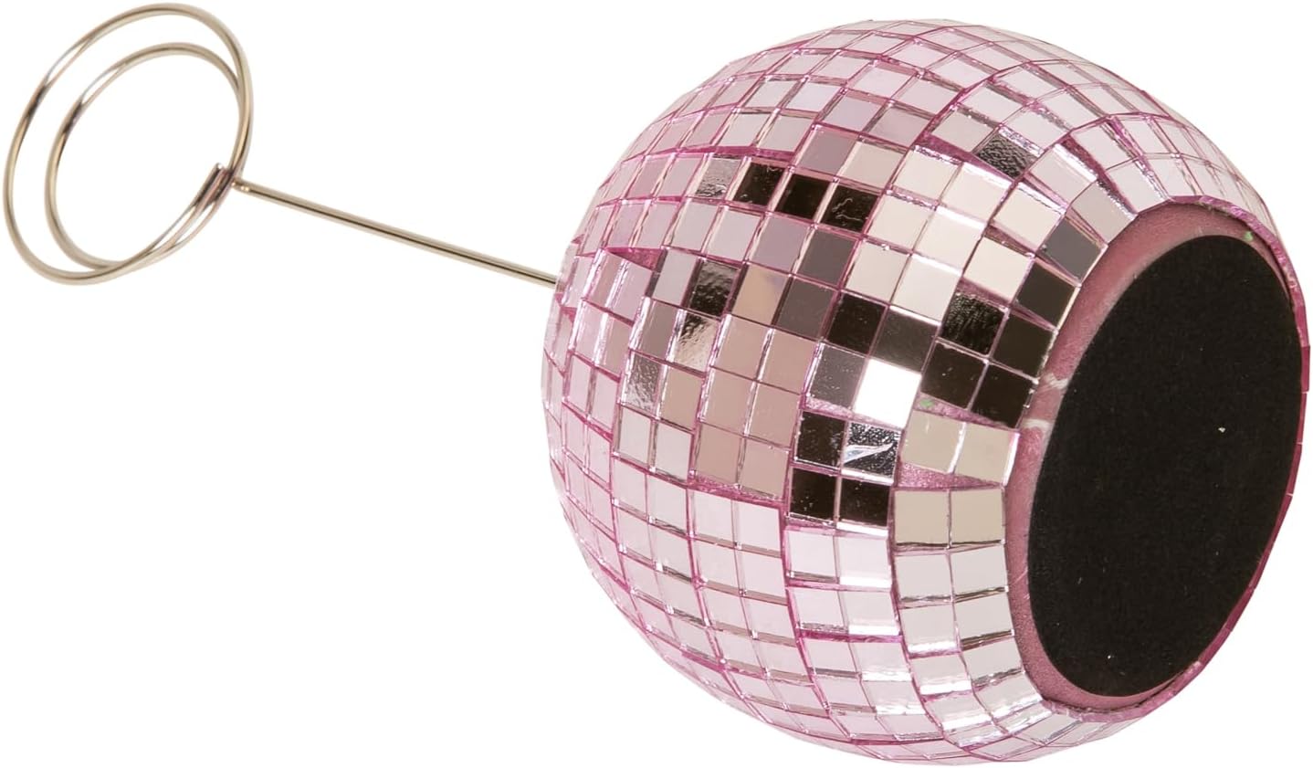 Concepts Pink Disco Ball Clip Photo Holder