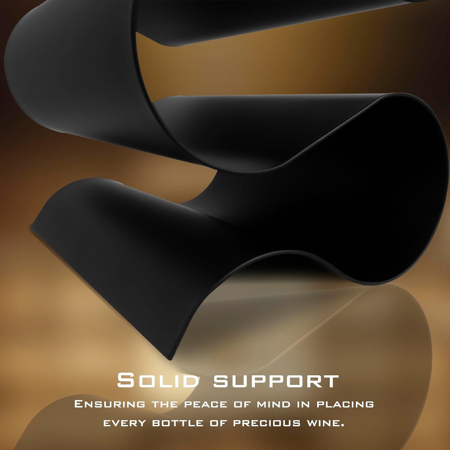 Modern Black S-Shaped Tabletop Wine Rack 5 Bottle