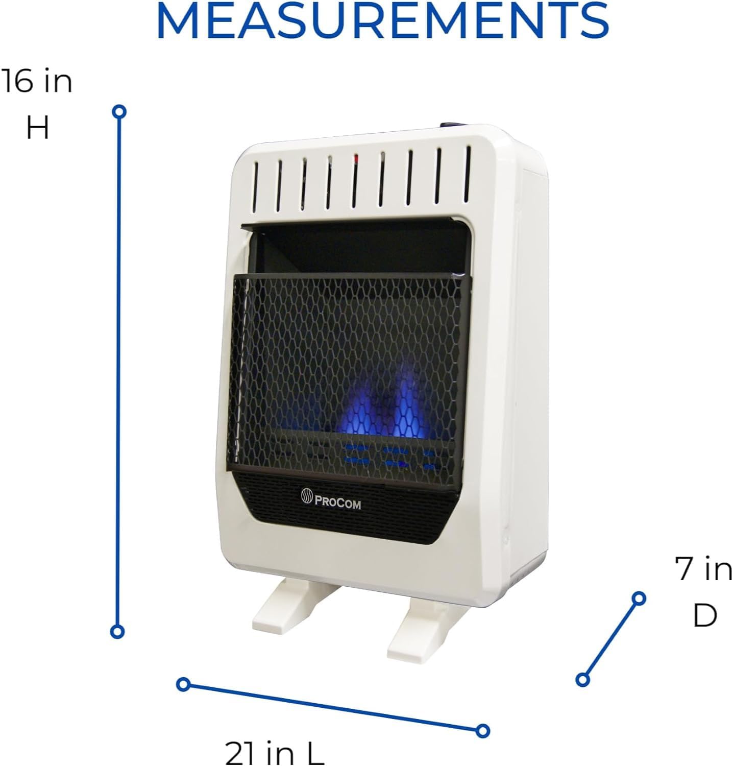 ProCom BF10M-B Ventless Dual Fuel Blue Flame Space Heater 10000 BTU