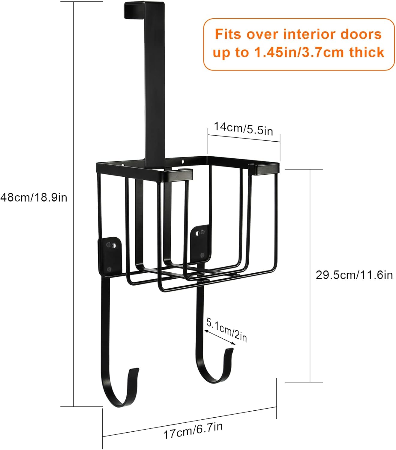 ORLESS Ironing Board Wall Mount Hanger Black
