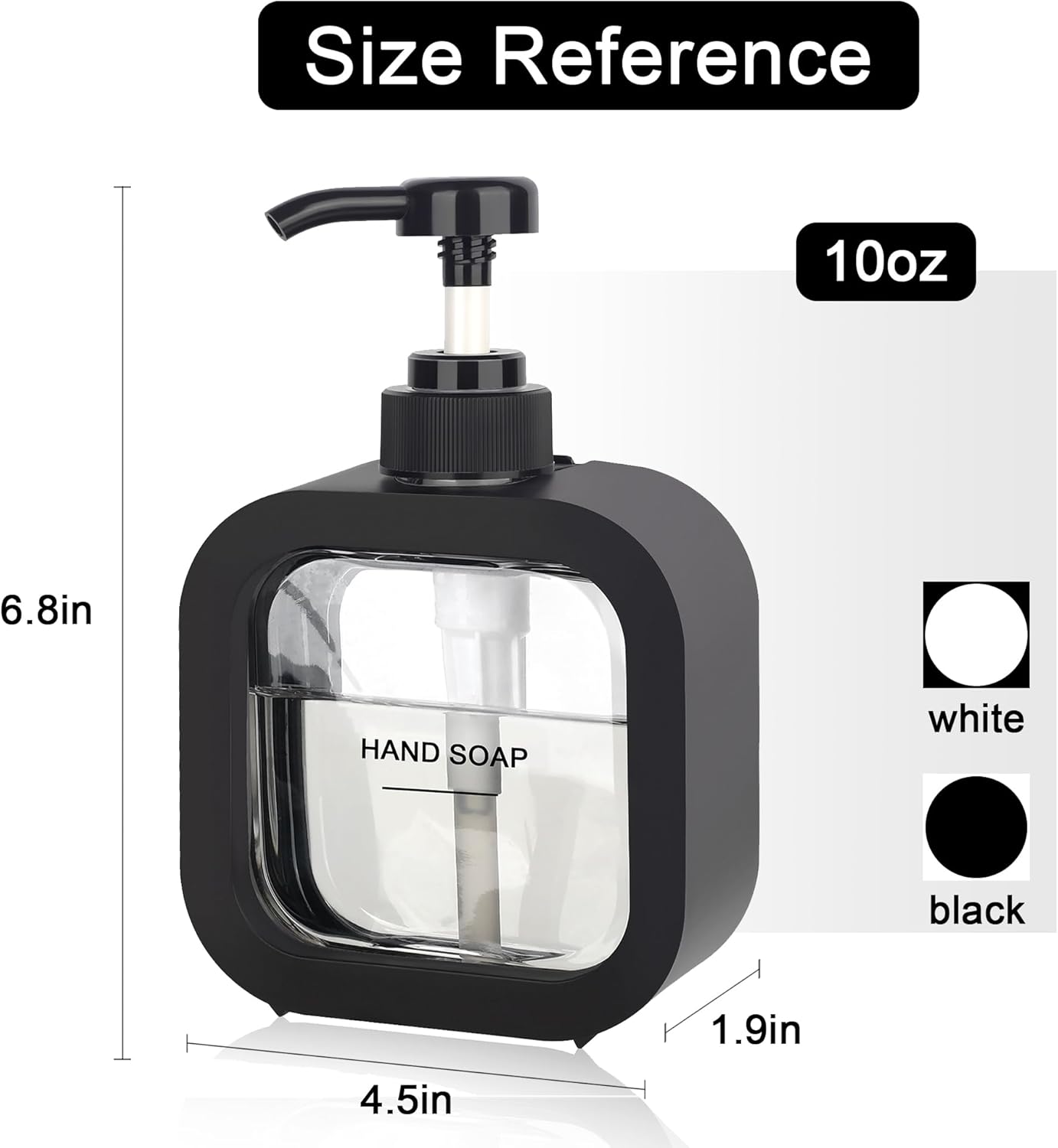 Modern Black Hand Dish Soap Dispenser with Labels