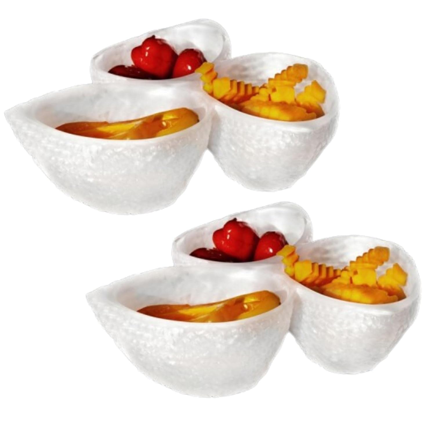 Steelite Trio Serving Bowls Avocado Textured 3-Piece 8 Dia 7 Oz White