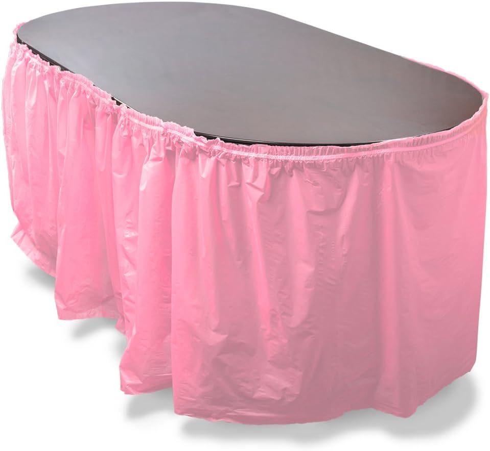 Pudgy Pedros 14 Reusable Plastic Table Skirt Pink