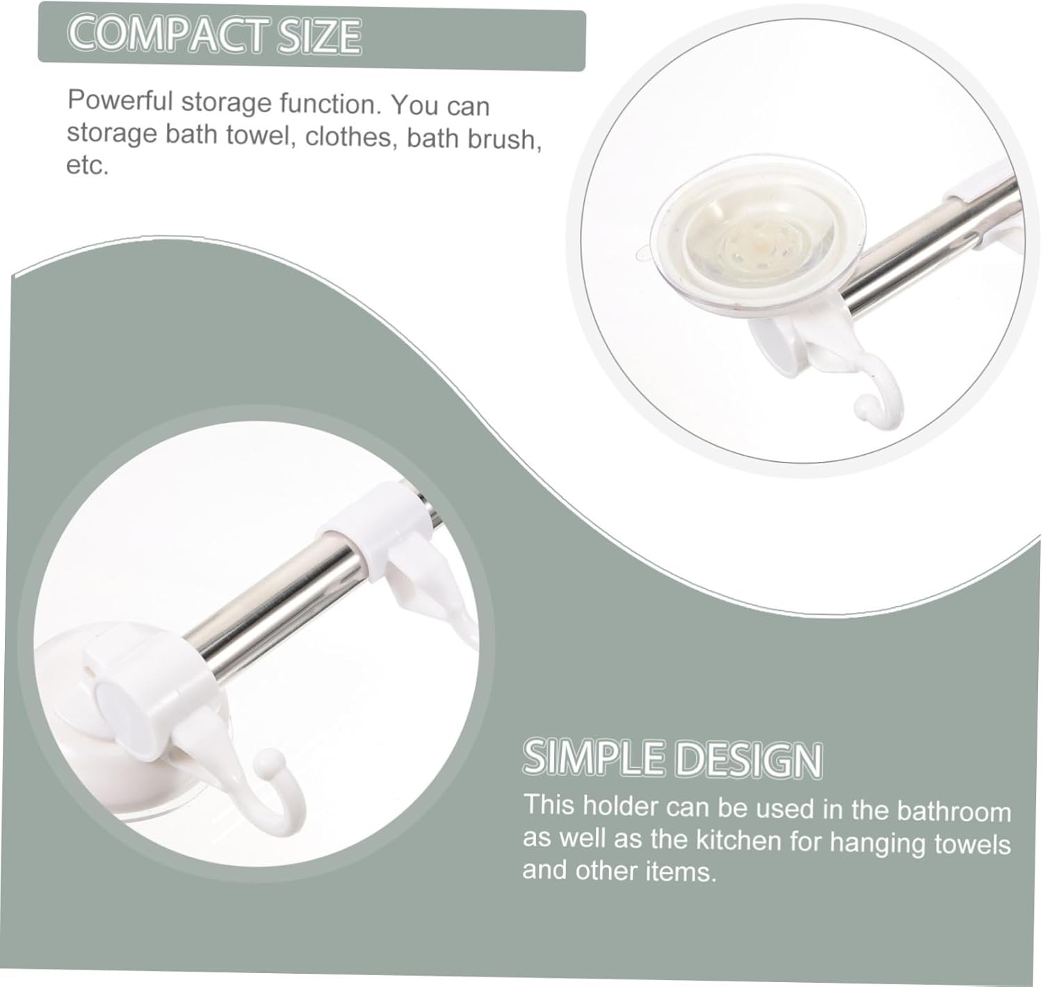 POPETPOP Adjustable Cup Towel Bar with Hooks