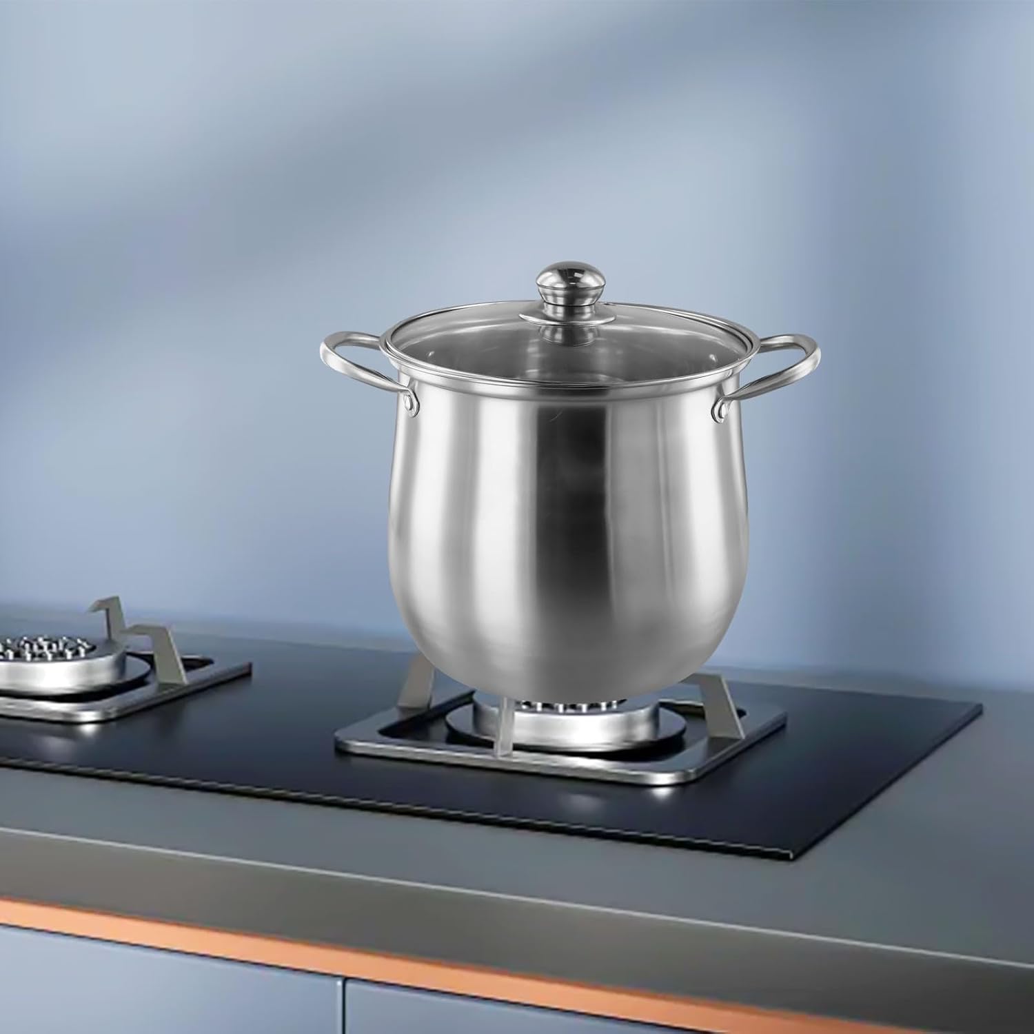 JurwheeR 73 Qt Stainless Steel Stock Pot with Lid
