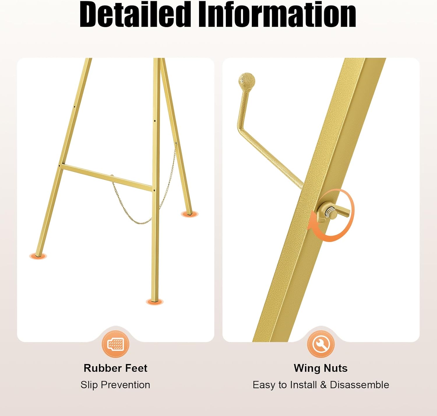2PCS 465 Inch Tall Metal Easel Stand for Weddings and Displays