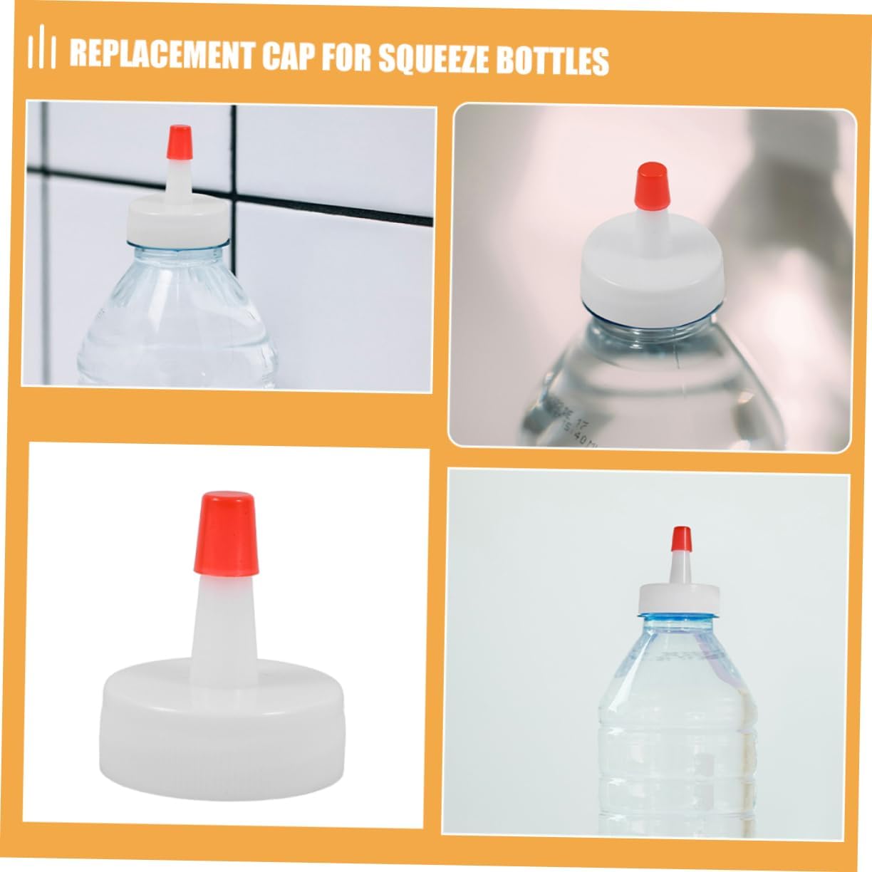 Plastic Replacement Bottle Caps for Soda and Squeeze Bottles Leak Resistant Seals