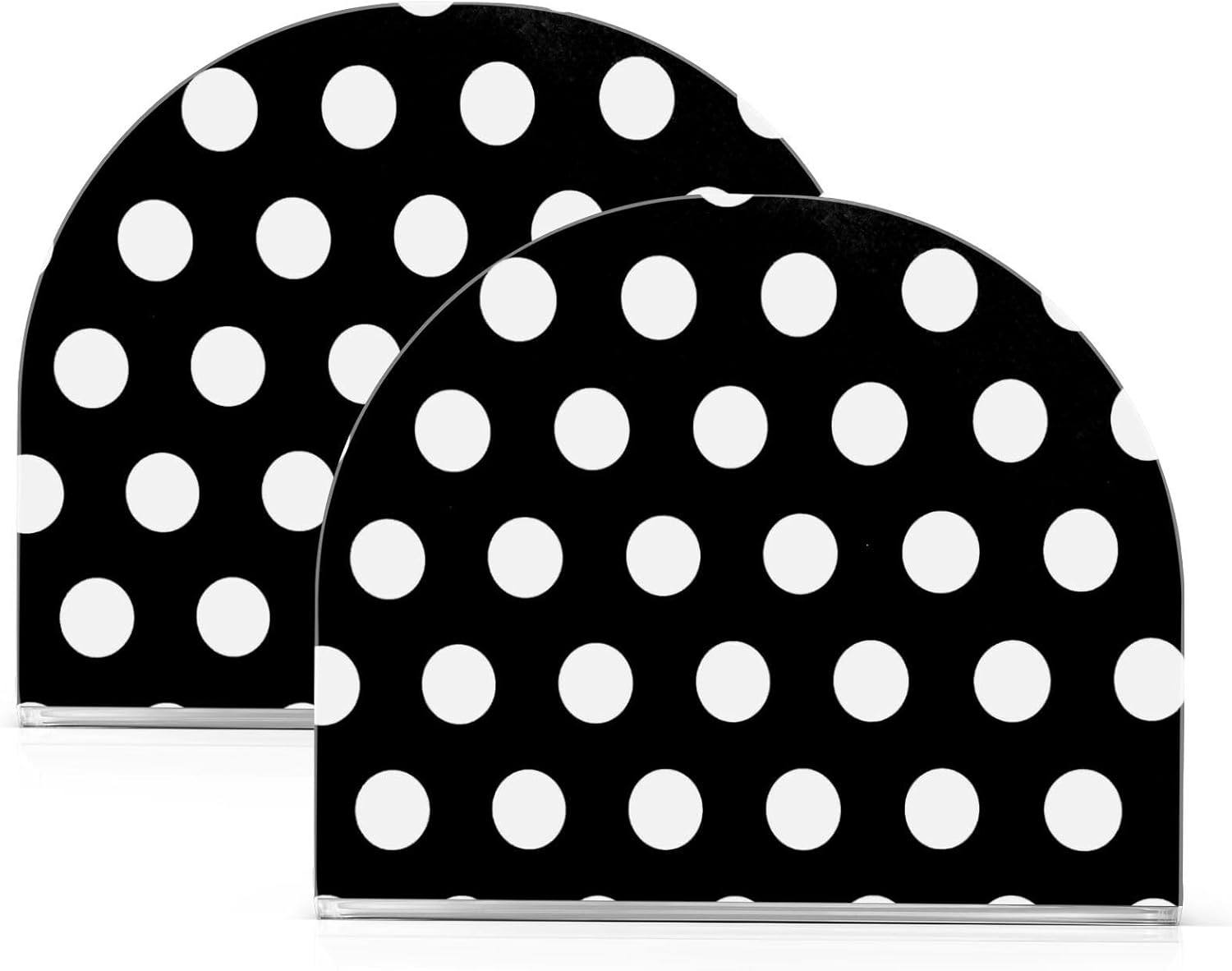 Caikeny Napkin Holder Black White Polka Dot Acrylic