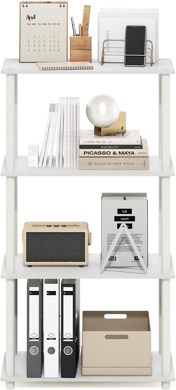 Furinno 4-Tier Multipurpose Shelf Display Rack White