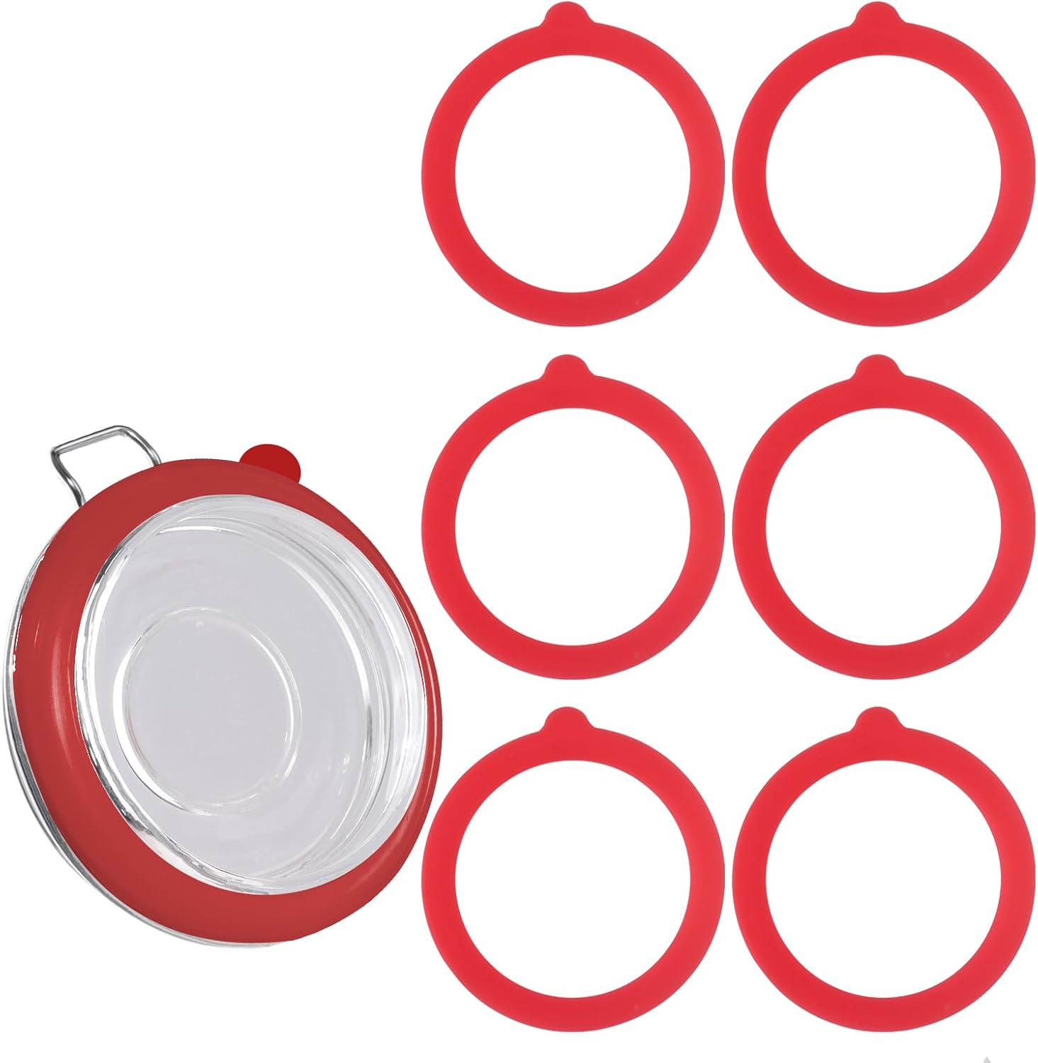 6pcs 45 Inch Silicone Jar Gaskets Replacement for Canning Lids