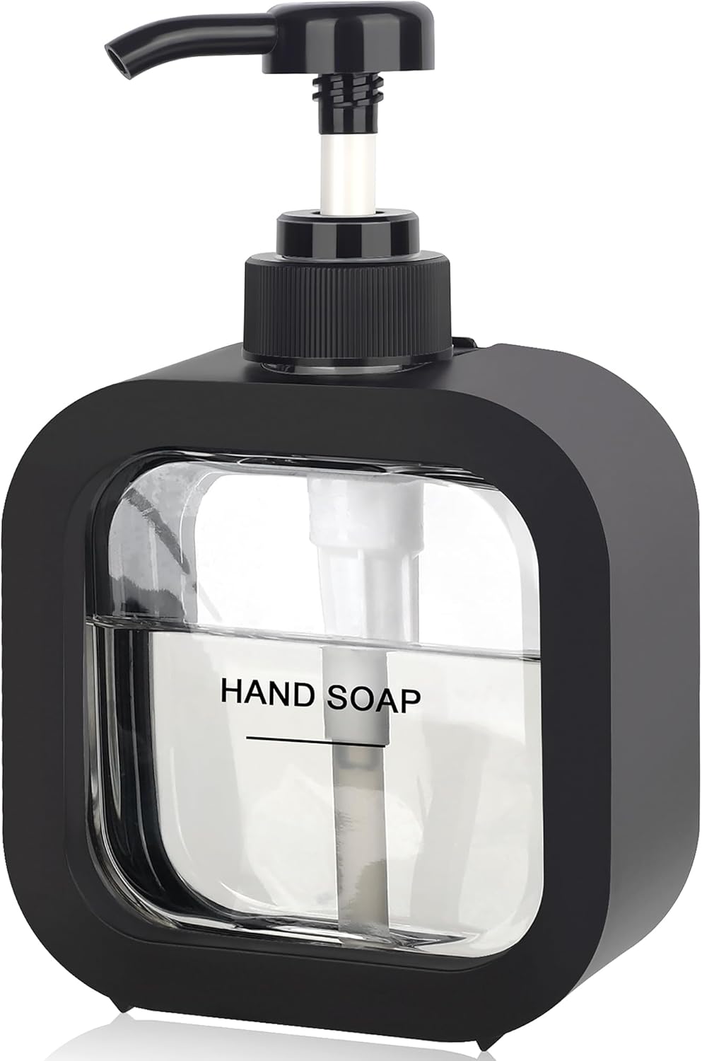 Modern Black Hand Dish Soap Dispenser with Labels
