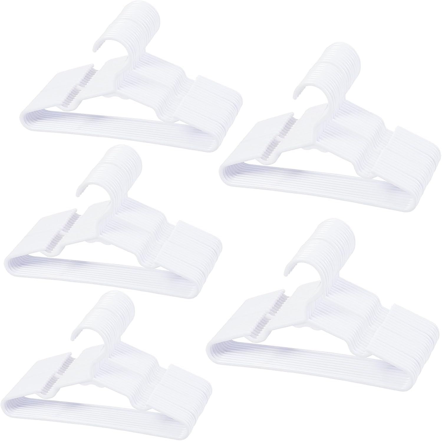 120-Piece White Plastic Baby Closet Hangers for Newborn Clothes