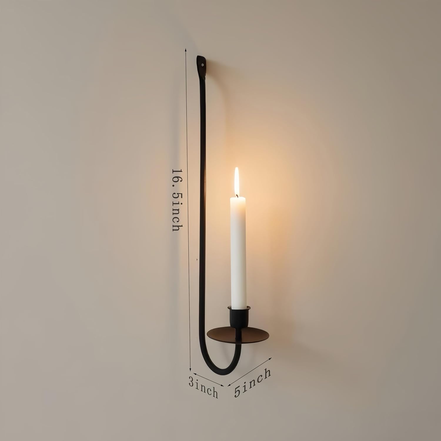 Remenna Wall Candle Sconce Holder Set of 2 Black Modern Rustic